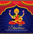 happy dhanteras indian festival banner design vector image