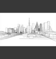 outline city concept wire-frame style vector image