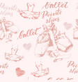 seamless background with hand drawn balle vector image vector image