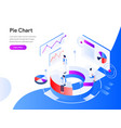 pie chart isometric concept modern flat design vector image