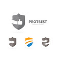 shield and like logo combination vector image