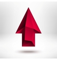 3d red up arrow sign with light background vector image
