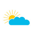 cloud with sun weather forecast icon flat vector image
