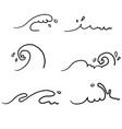 hand drawn wave set graphic doodle vector image