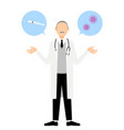 senior male doctor in white coat explains vector image vector image