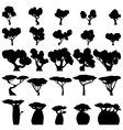 trees silhouettes set vector image