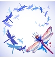 flying purple watercolor dragonflies vector image vector image