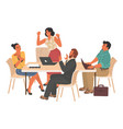 angry female boss quarrelling on meeting vector image