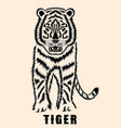 tiger front view detailed contour vector image