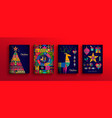 year colorful nordic folk card set vector image vector image