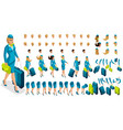 3d constructor stewardess create your character vector image