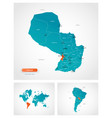 editable template map paraguay with marks vector image