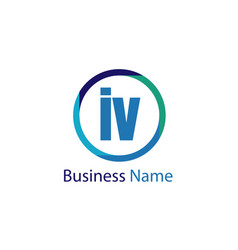 Initial letter iv logo template design Royalty Free Vector