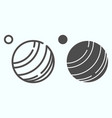jupiter line and solid icon planet with satellite vector image
