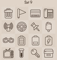 outline icons set 9 vector image vector image