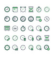 set of time related line icons vector image vector image