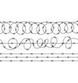 various barbed wire wavy razor wire security vector image