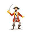 brave pirate sailor character with sabre vector image