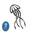 jellyfish black silhouette vector image
