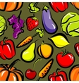 food background with fruit and vegetables seamless vector image