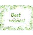 greeting card with watercolor leaves vector image