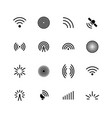 wireless wifi and radio signals icons antenna vector image