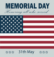 banner memorial day usa flag on gray vector image vector image