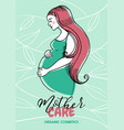 hand drawn sketch beautiful pregnant profile vector image