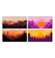 set poster template with wild mountains vector image