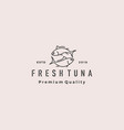 tuna fish logo hipster retro vintage emblem label vector image vector image