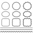 black hand drawn scallop frame and border patterns vector image
