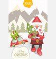 merry christmas greeting card vector image