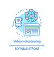 virtual volunteering concept icon vector image