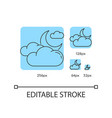 cloudy night sky turquoise linear icons set vector image