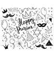 purim sketch doodles hand drawn set traditional vector image