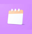realistic calendar 3d icon design vector image