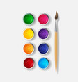 tins with gouache acrylic paint collection set vector image