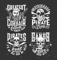 tshirt prints with pirate skull or face in bandana vector image