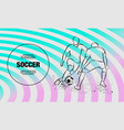 two soccer players fighting for ball forward vector image vector image