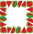watermelon fruit frame empty template vector image