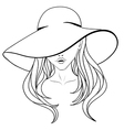 young girl in a hat vector image