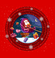 christmas paper cut banner with cartoon santa vector image vector image