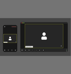 Template video conference user interface video Vector Image