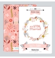 vintage romantic floral save the date invitation vector image vector image