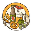 badge for beer festival or oktoberfest background vector image