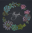 dark floral wreath succulent echeveria vector image