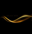 Golden flow on black background abstract shiny Vector Image