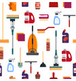 cleaning service seamless pattern house vector image