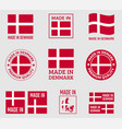 made in denmark icon set kingdom vector image vector image