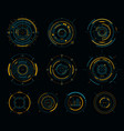 sci-fi display circular elements hud futuristic vector image